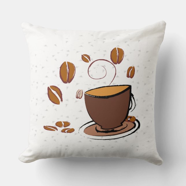 Coffee Love Throw Pillow (Front)