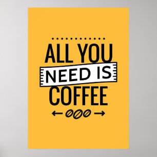Coffee Lover All You Need Is Coffee Poster