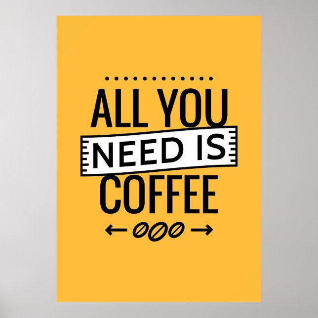 Coffee Lover All You Need Is Coffee Poster (Front)