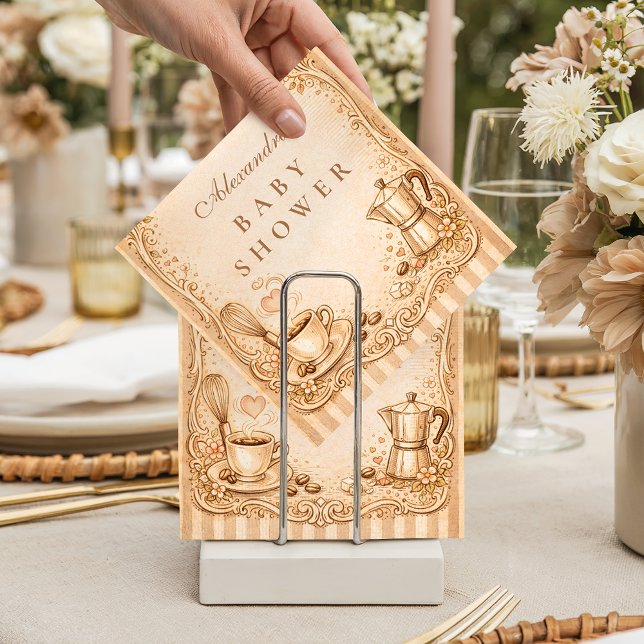 Coffee Lover Baby Shower Napkin (Creator Uploaded)