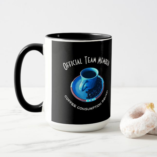 Coffee Lover Blue Cup and Saucer Personalized (With Donut)