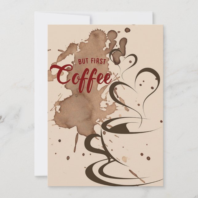 Coffee Lover But First Coffee Invitation (Front)