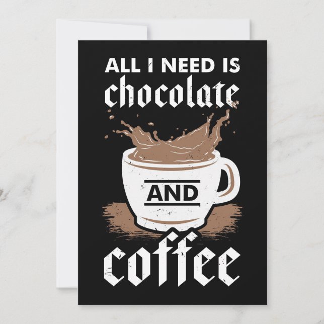Coffee Lover Chocolate And Coffee Thank You Card (Front)