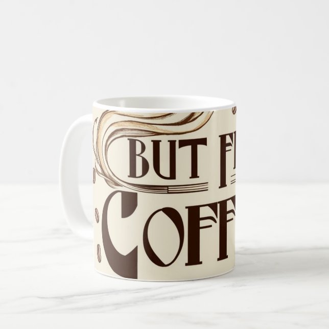 Coffee Lover Citation café tasse tourbillons vapeu (Devant gauche)