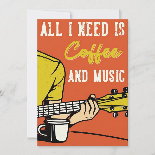 Coffee Lover Coffee And Music Invitation (Front)