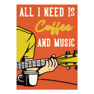 Coffee Lover Coffee And Music Photo Print