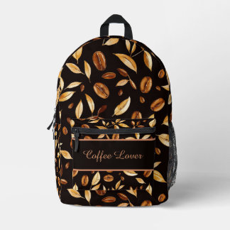 Coffee Lover Coffee Bean Botanical Printed Backpack