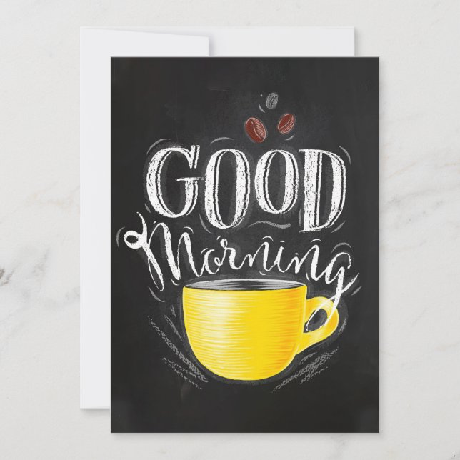 Coffee Lover Coffee Good Morning Thank You Card (Front)