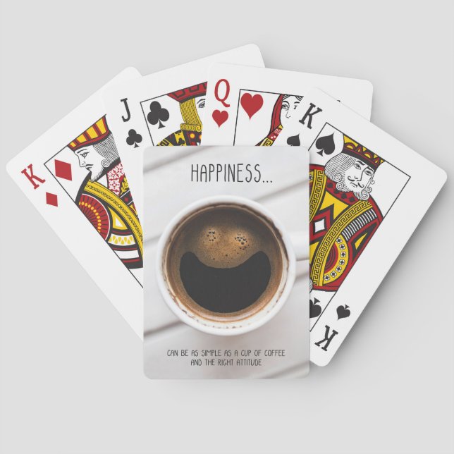 Coffee Lover Coffee Is Happiness Playing Cards (Back)