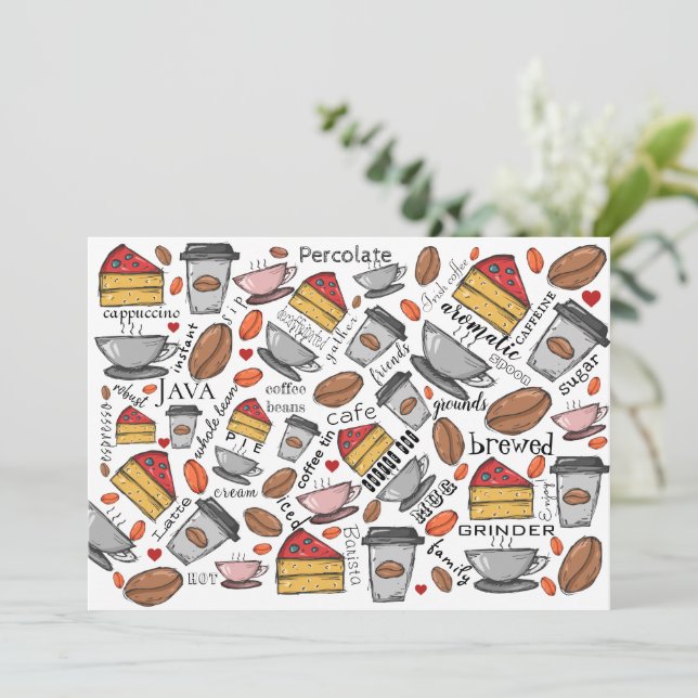 Coffee Lover Coffee Shop or Café Greeting Card (Standing Front)