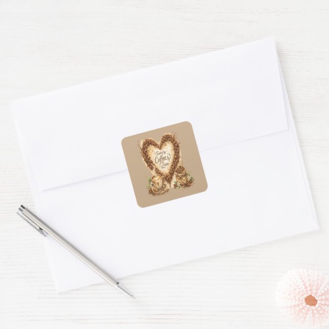Coffee lover Cozy Vintage  Square Sticker (Envelope)