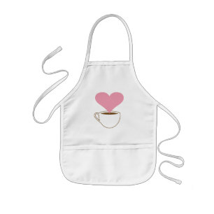 Coffee lover. Cup of coffee. Smoke heart shaped Kids Apron