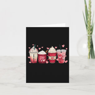 Coffee Lover Cups Latte Iced Cream Valentines Day Card