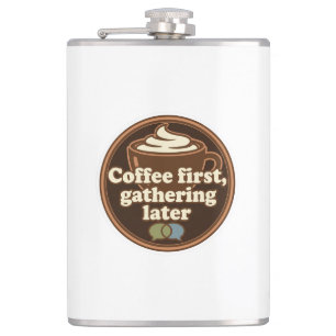 Coffee Lover Daily Ritual Sticker Hip Flask