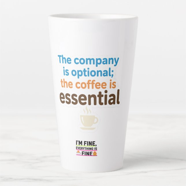 Coffee Lover Daily Ritual Sticker Latte Mug (Front)