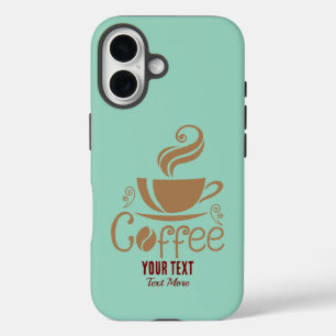 Coffee Lover Design – Minimal Coffee Cup Graphic iPhone 16 Case