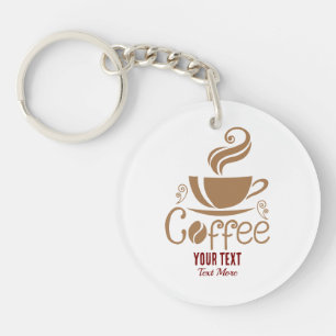 Coffee Lover Design – Minimal Coffee Cup Graphic Keychain