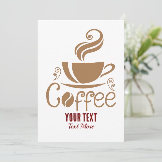 Coffee Lover Design – Minimal Coffee Cup Graphic Thank You Card (Standing Front)