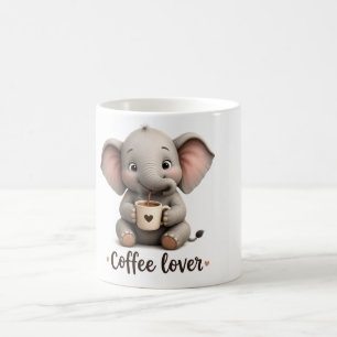 Coffee Lover Elephant Mug