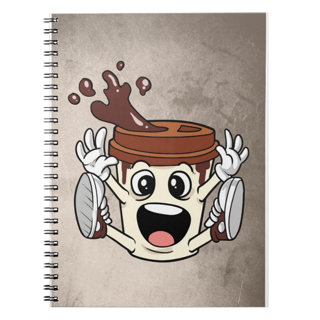 Coffee Lover Funny Coffee Cup Notebook (Front)