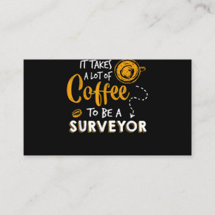 Coffee Lover Funny Surveyor Engineer Construction Business Card