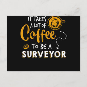 Coffee Lover Funny Surveyor Engineer Construction Postcard