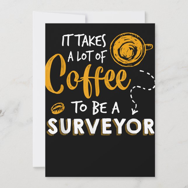 Coffee Lover Funny Surveyor Engineer Construction Thank You Card (Front)