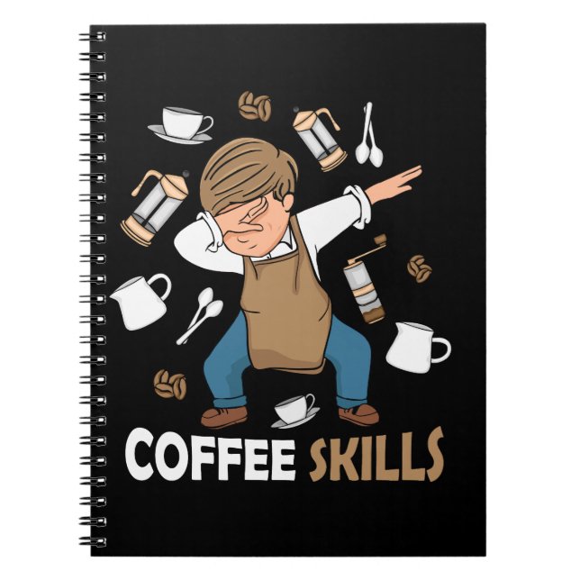 Coffee Lover Gift Men Barista Latte Art Notebook (Front)