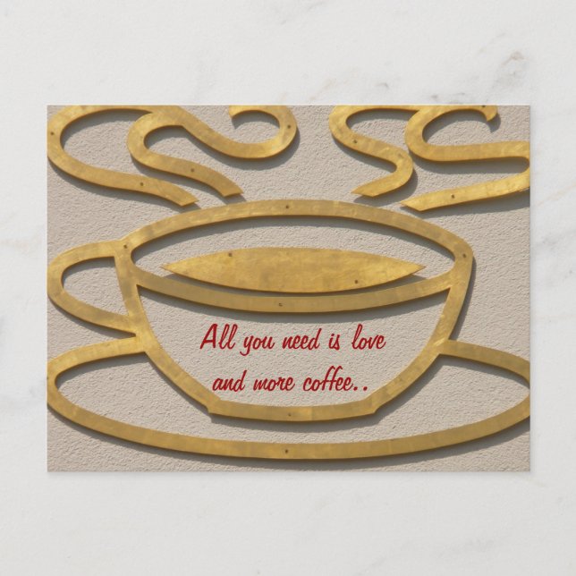 Coffee Lover Gift Present Customize Name Quote Postcard (Front)