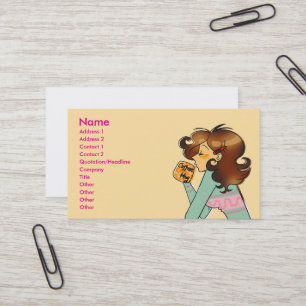 Coffee Lover Girl Carte de visite Art