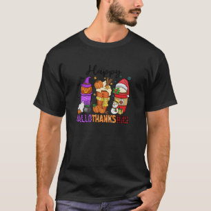 Coffee Lover Halloween Merry Christmas Happy Hallo T-Shirt