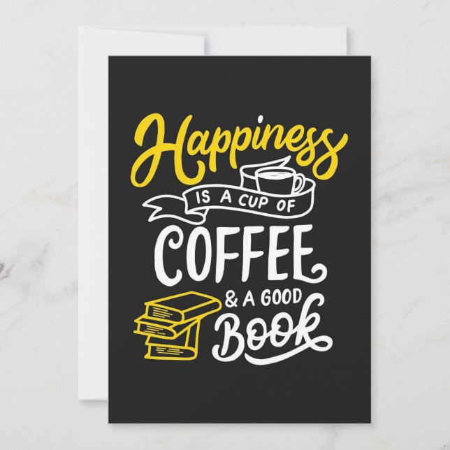 Coffee Lover Happiness Is A Cup Of Coffee Save The Date (Front)