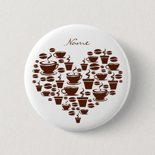 Coffee Lover Heart Thunder_Cove 2 Inch Round Button