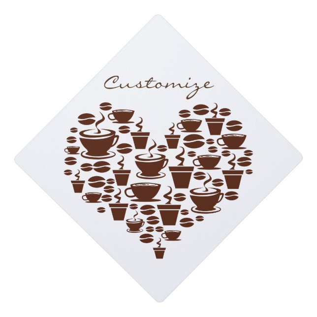 Coffee Lover Heart Thunder_Cove Graduation Cap Topper (Front)