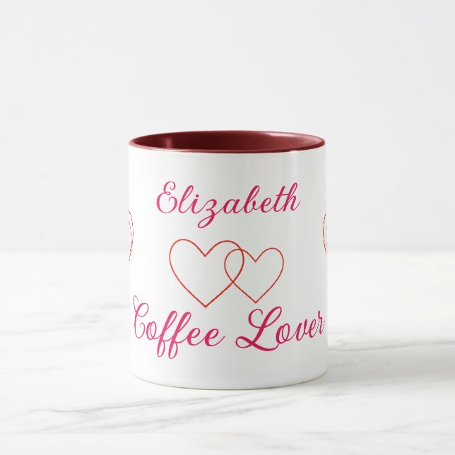 Coffee Lover Hearts Mug (Center)