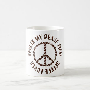 COFFEE LOVER isolated creative peace sign Mug