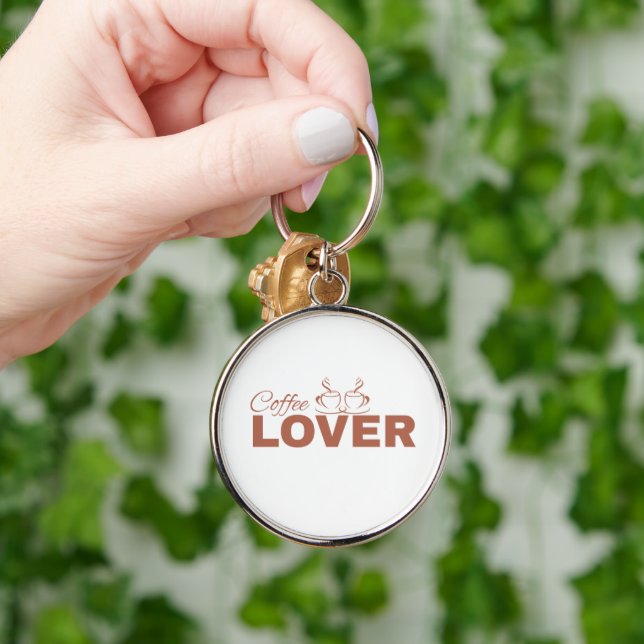 Coffee Lover Keychain | Minimal Coffee Gift (Hand)
