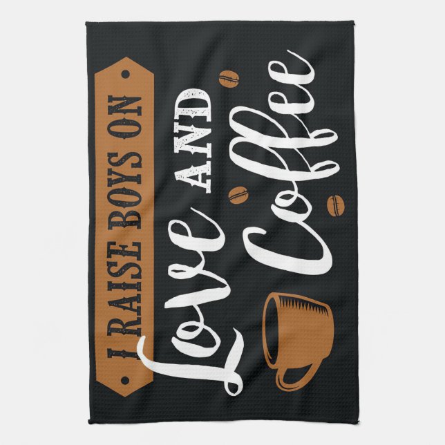 Coffee Lover Love And Coffee Kitchen Towel (Vertical)