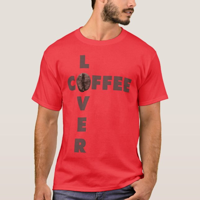 Coffee Lover Minimalist Bean Design funny T-Shirt (Front)
