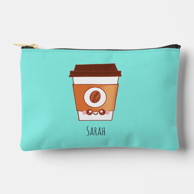 Coffee Lover Paper Cup Unique  Accessory Pouch (Front)