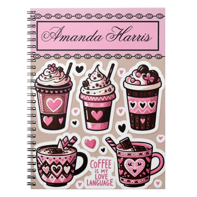 coffee lover personalized  notebook (Front)