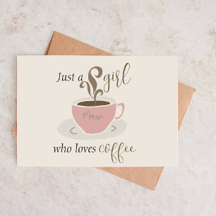 Coffee Lover Personalized Script for Her Note Card