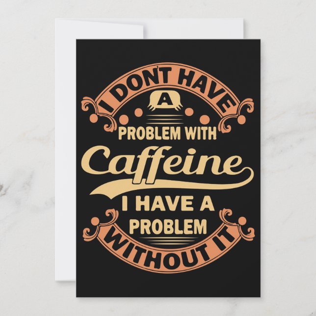 Coffee Lover Problem With Caffeine Thank You Card (Front)