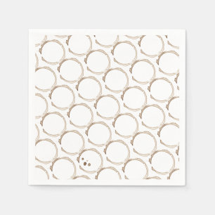 COFFEE Lover Rings Brown White Artisan Fun  Napkin