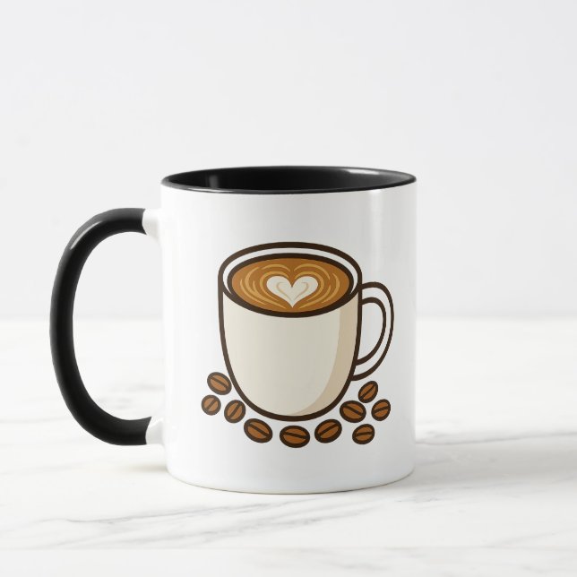 Coffee Lover’s Latte Art Mug – Heart Cappuccino De (Left)