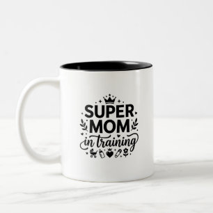 Coffee Lover Super Mom Mug Two-Tone Fun