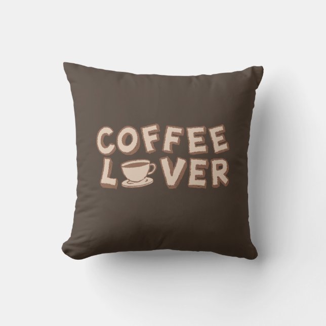 Coffee Lover Throw Pillow (Front)