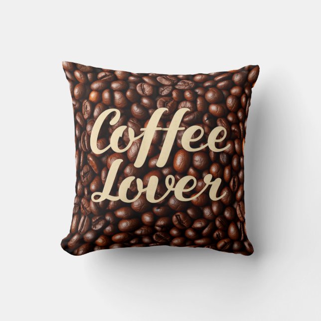 Coffee Lover Throw Pillow (Front)