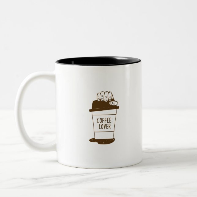 Coffee Lover Two-Tone Coffee Mug (Left)