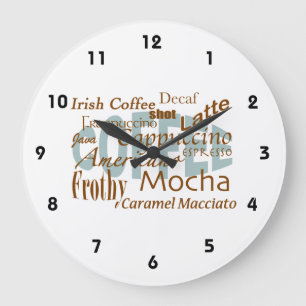 Coffee Lover-Varieties of Coffee Large Clock